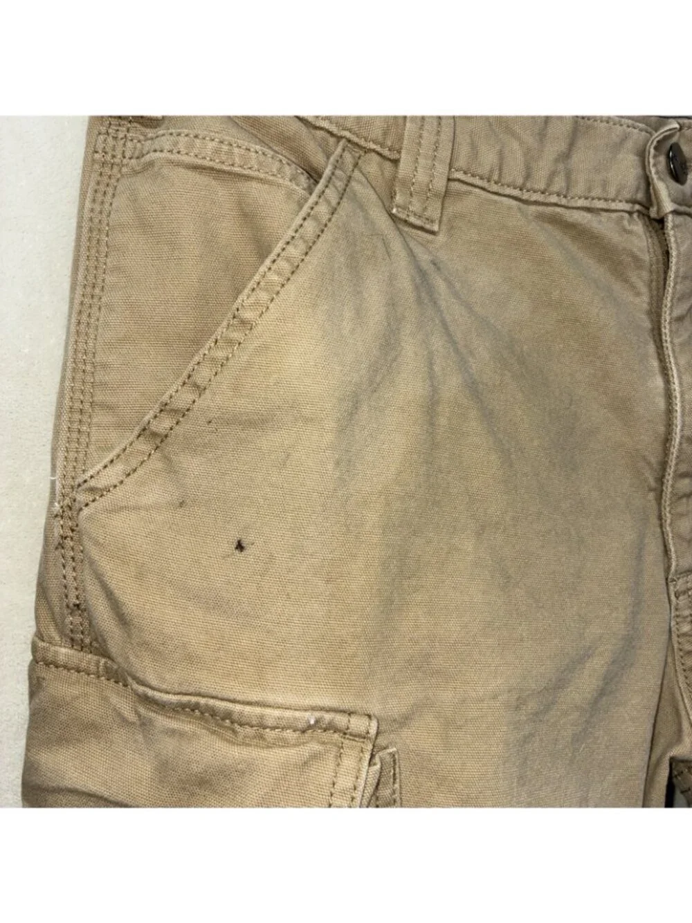 Carhartt RipStop Relaxed Fit Cargo Shorts Khaki Utility Workwear Men 32 #b